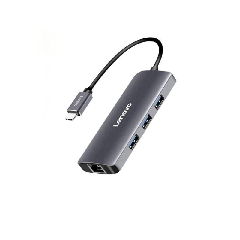 联想电脑拓展坞Type-C转USB3.0一拖四转换器 F1-C03