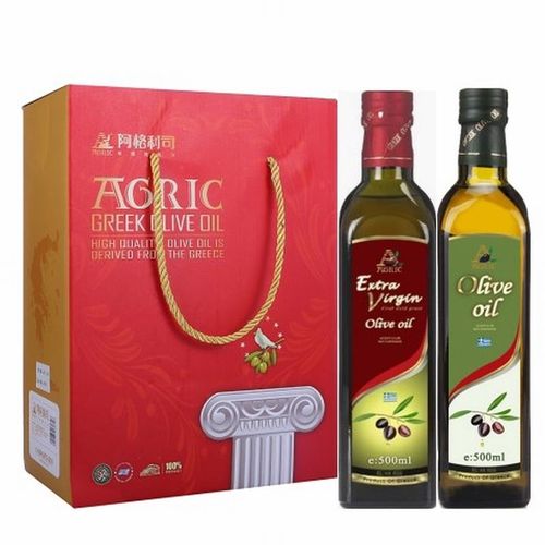 阿格利司希腊特级初榨橄榄油500ml+阿格利司希腊纯正橄榄油500ml礼盒装