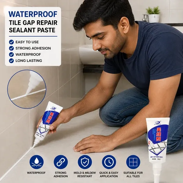 BUY 1 GET 1 FREE! Waterproof Tile Gap Repair Sealant White Grout Filler Paste for Bathroom, Kitchen, Sink & Floor Tiles (180ml):f😘