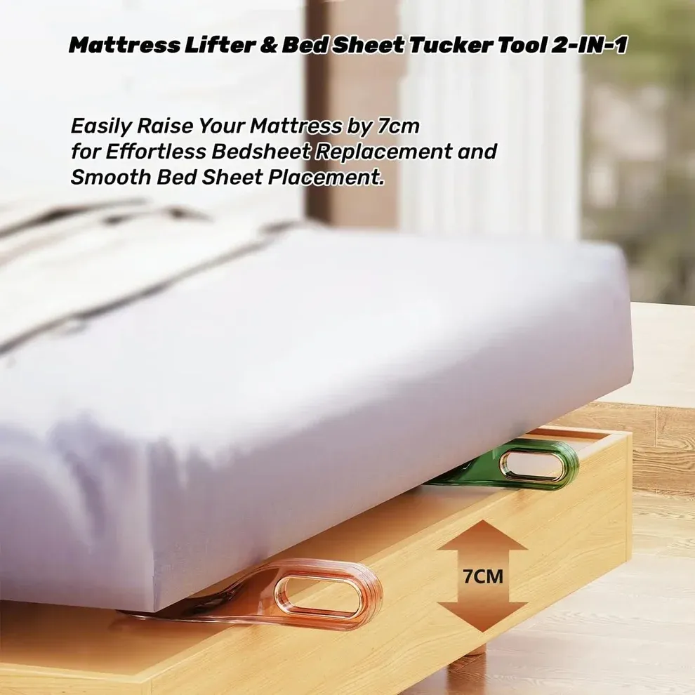 Bed sheet helper for lifting the mattress
