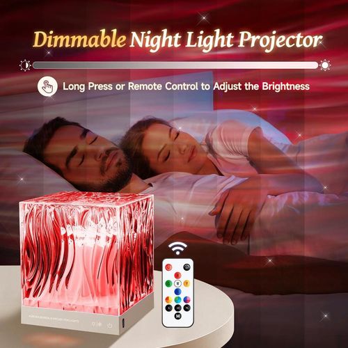 One Fire Flower Lamp Ambient Lighting for Bedroom, Cool Things Water Ripple Lamp,Dimmable+Remote+Timer Space Projector Gifts for Women Who Have Everything,Pink Roses Romantic Bedroom Decor