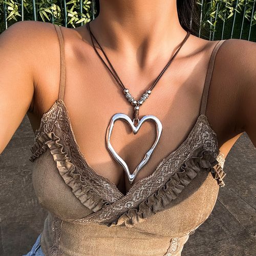 1128 Large Heart Pendant Necklace