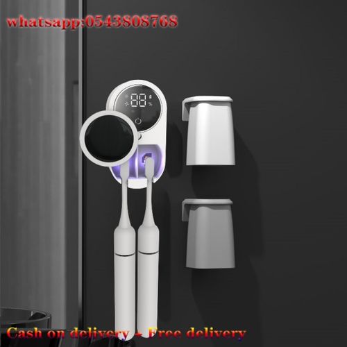 Smart dual toothbrush sterilizer, automatic cycle disinfection, power display, wall-mounted - perfect for bathroom use, holiday gift for family, friends