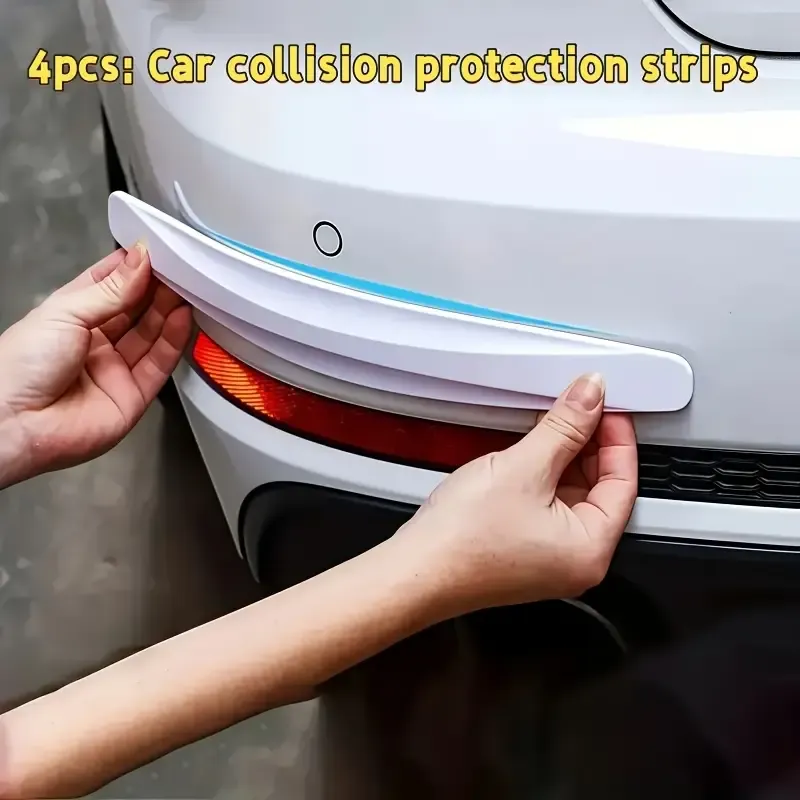 4 pieces of car bumper protection covers - carbon fiber designed anti-scratch corner guards, durable plastic and rubber front and rear bumper corner protection covers, easy installation of car parts, vehicle scratch protection covers