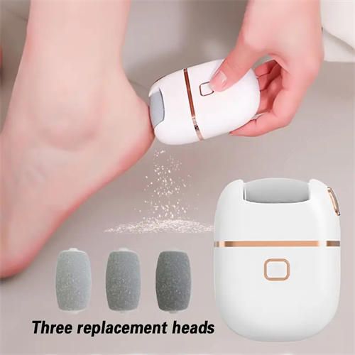 1 electric foot scrub with 3 grinding heads, home automatic foot scrub for dead skin removal, callus removal, foot beauty and foot restoration, suitable for adults, home travel foot beauty tool