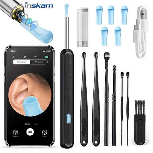 Wireless earwax remover with webcam - HD otoscope, 6 LED lights, 6 earspoon, USB rechargeable, Wi-Fi, home friendly gift, ear care | earwax remover | Easy ear setup