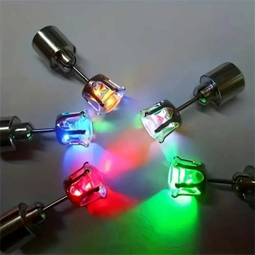 Bright and stylish Glowing earrings, LED shimmering color-changing earrings - unisex fashion party accessories with natural stainless steel studs, stylish party accessories