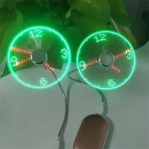 USB Clock fan Portable with LED time display - Mini flexible cooling fan with switch - perfect for desktops, laptops, tablets - easy to save energy