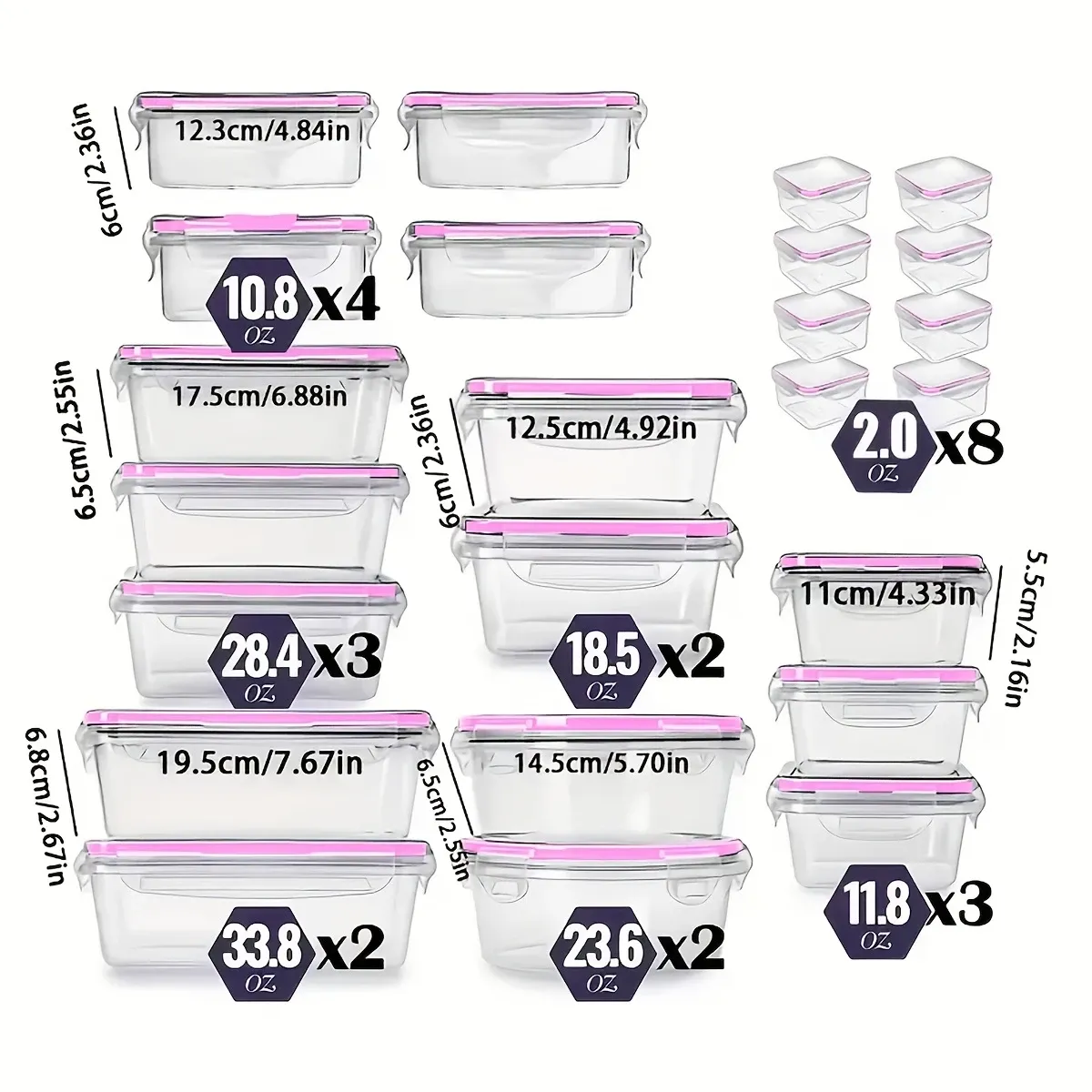 48-piece set of sealed food storage containers with LIDS - leak-proof, food-grade plastic, dishwasher and microwave washable, suitable for meal preparation and kitchen tidying