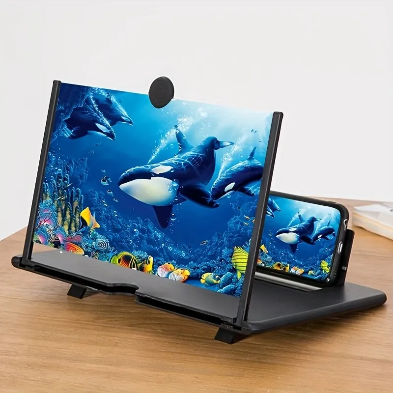 Smartphone screen amplifier, with whale design - 3D high-definition phone amplifier stand, suitable for all devices, battery-free, stand suitable for smartphones, phone accessories | Whale design | Durable stand, phone stand