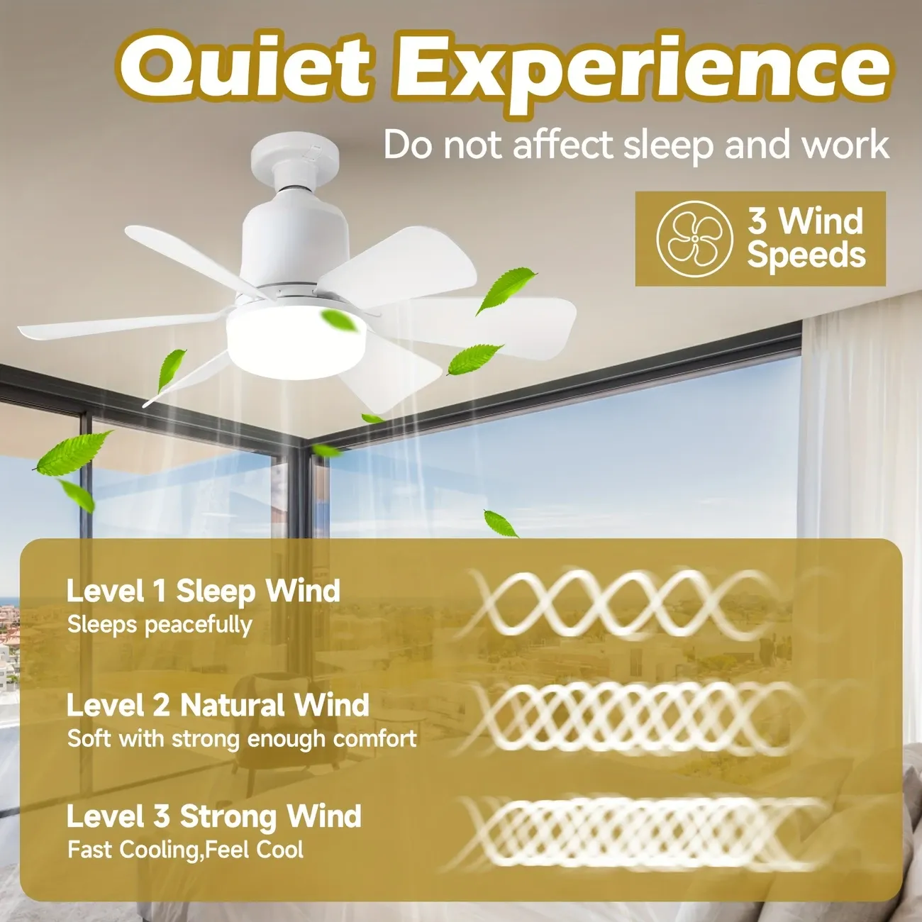 Socket fan light with remote control, screw ceiling-mounted fan, dimmable light, adjustable strong airflow quiet ceiling-mounted fan light kit bulb