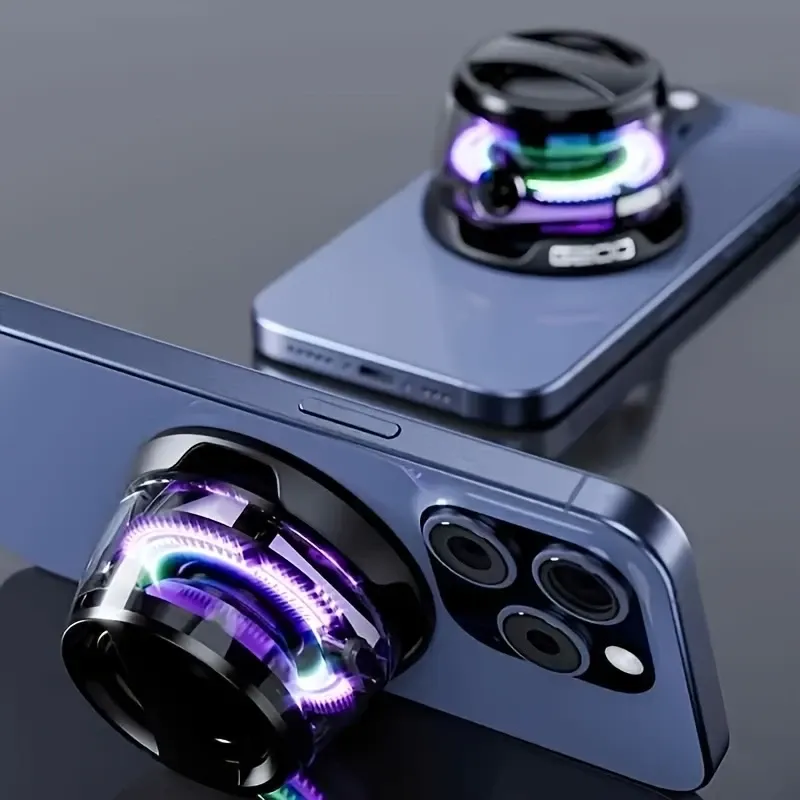 Wireless magnetic portable small speaker, multi-color ambient light, mini phone stand, high-definition bass