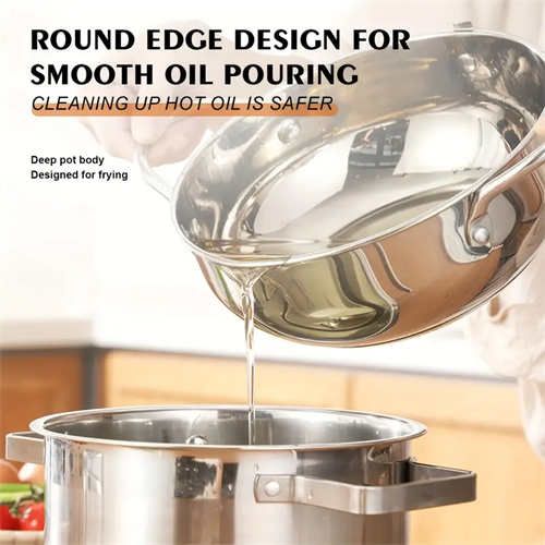 304 Stainless fryer Household oil saving non-stick Tempura fryer Deep Japanese deep fryer