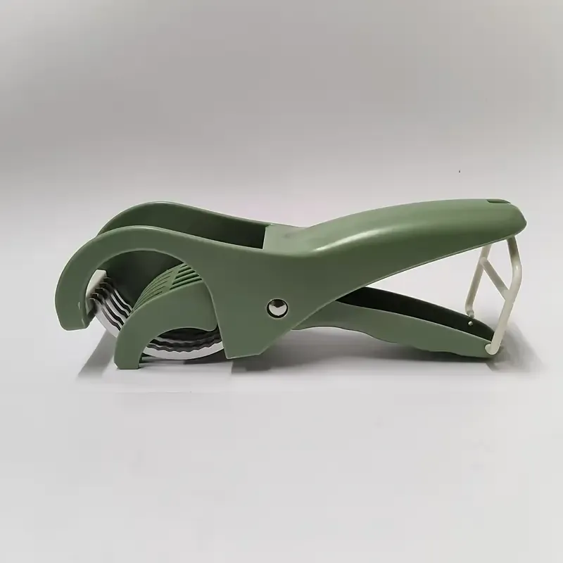 Manual multi-functional fruit and vegetable slicer with stainless steel blades - ergonomic handle for evenly slicing, dicing and shredding cucumbers, carrots, sweet peppers, tomatoes, apples, potatoes - a compact kitchen tool for salad preparation and fruit slicing