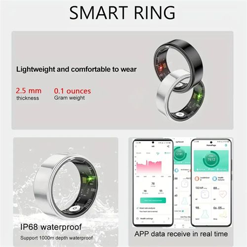 Smart ring for men and women, activity and fitness tracker with steps, calories, sleep tracking, exercise monitoring