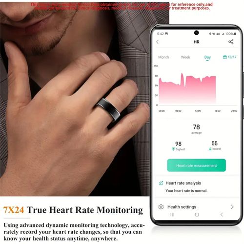 Smart ring for men and women, activity and fitness tracker with steps, calories, sleep tracking, exercise monitoring