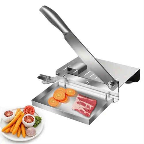 Easy to clean stainless steel manual meat cutter - perfect for frozen beef, vegetables and bones - the ideal kitchen gadget