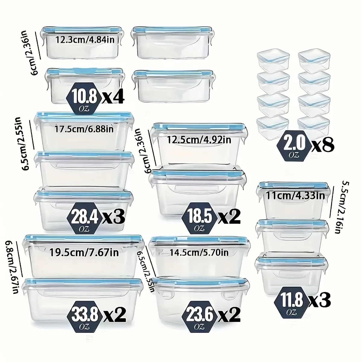 48-piece set of sealed food storage containers with LIDS - leak-proof, food-grade plastic, dishwasher and microwave washable, suitable for meal preparation and kitchen tidying