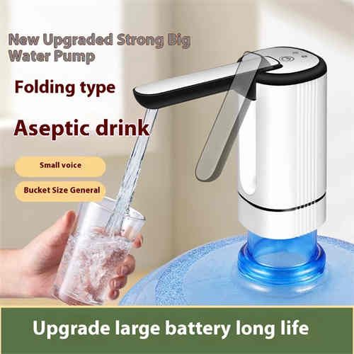 The collapsible electric pump presses the water out of the large bucket water intake water dispenser the water press automatically fills the water