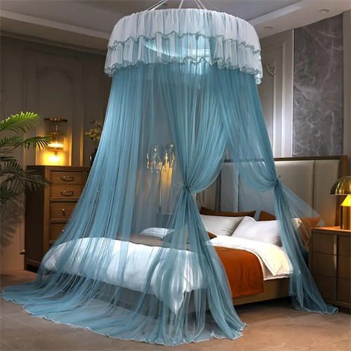 Dome ceiling mosquito net canopy, fresh crypto tent net Princess style, foldable bed curtain, suitable for all bed sizes, hand wash only, woven polyester canopy without support