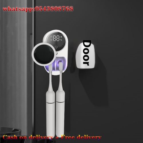 Smart dual toothbrush sterilizer, automatic cycle disinfection, power display, wall-mounted - perfect for bathroom use, holiday gift for family, friends
