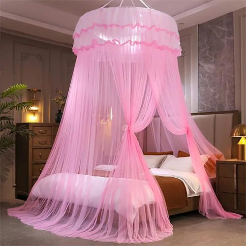 Dome ceiling mosquito net canopy, fresh crypto tent net Princess style, foldable bed curtain, suitable for all bed sizes, hand wash only, woven polyester canopy without support