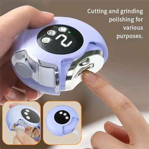 2-in-1 rechargeable electric nail clipper and polisher - USB charging, with LED lights, polymer lithium battery, no effort to trim and shape nails, so you can enjoy salon quality manicure at home