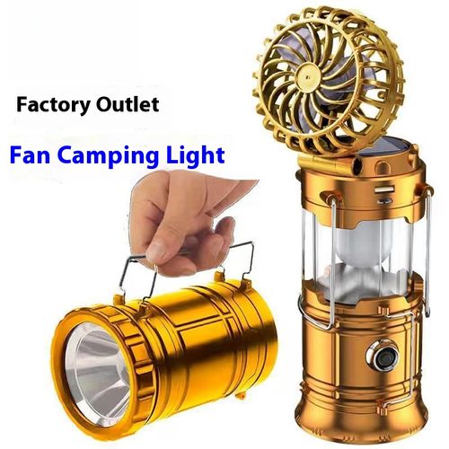 Outdoor solar charging fan light Camping light Portable stretch switch camping light lithium battery horse light