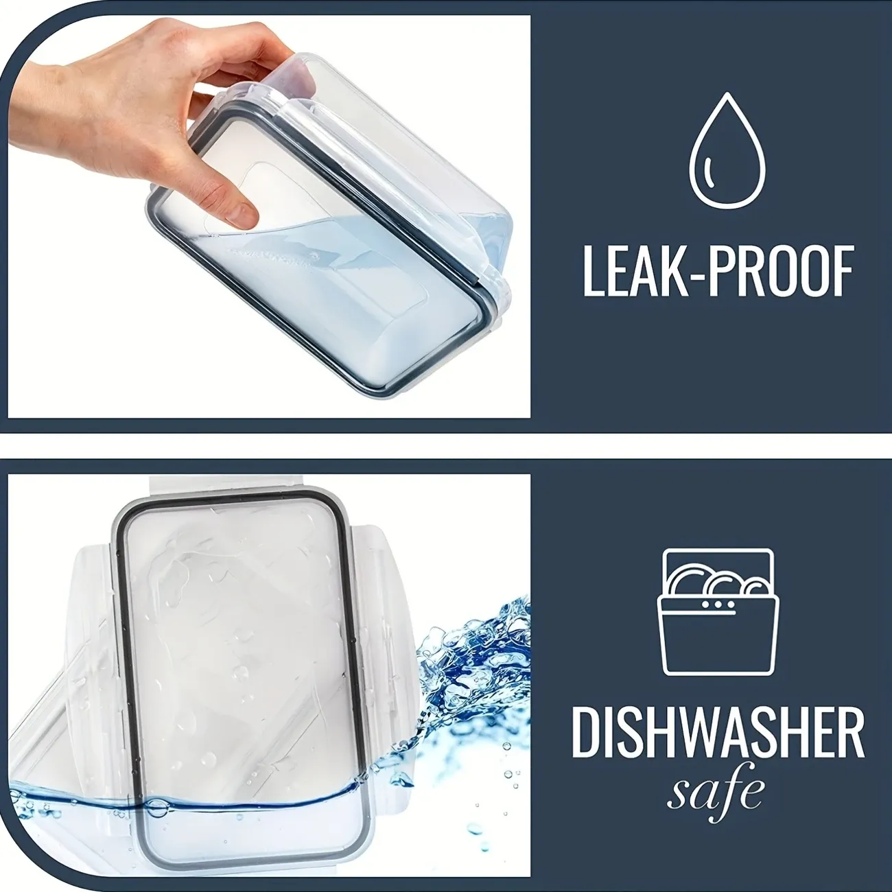 48-piece set of sealed food storage containers with LIDS - leak-proof, food-grade plastic, dishwasher and microwave washable, suitable for meal preparation and kitchen tidying