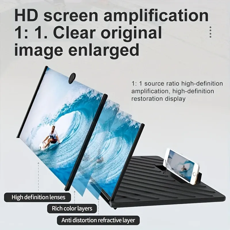 Smartphone screen amplifier, with whale design - 3D high-definition phone amplifier stand, suitable for all devices, battery-free, stand suitable for smartphones, phone accessories | Whale design | Durable stand, phone stand
