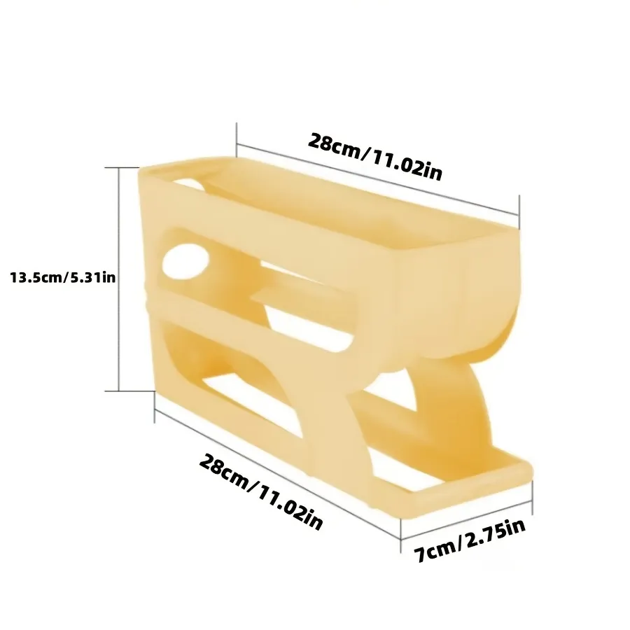1 3-layer stackable refrigerator door storage box - food-grade PP plastic beige space-saving design, suitable for eggs, vegetables, fruits - modern kitchen and catering accessories, pantry organizer and storage