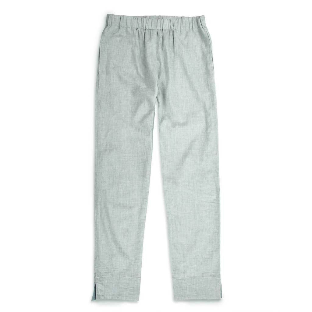 The Isla Pant in Seafoam Striped Cotton