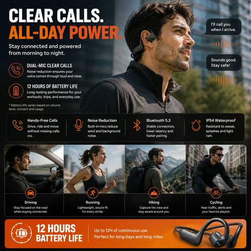 Last Day Free Shipping 🎧 8MP Smart Camera Open-Ear Headset – POV Video, Calls & AI Assistance 🎥⛺