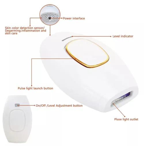 White Gold Hair Removal Device, pulse light to inhibit hair roots, 92% hair removed in 8 weeks: hair growth slows down in 1-2 weeks, hair volume decreases in 3-4 weeks, and there is almost no hair left after 8 weeks. The White Gold body is comfortable to hold, with gentle energy that is gentle on sensitive skin. You can enjoy full freedom of clothing throughout the year without worrying about showing skin.