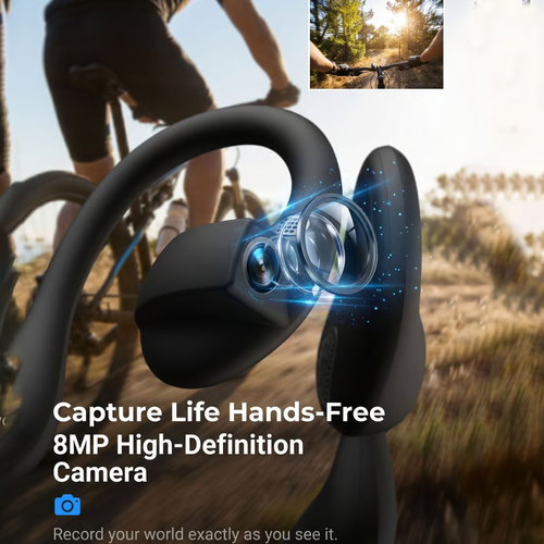 Last Day Free Shipping 🎧 8MP Smart Camera Open-Ear Headset – POV Video, Calls & AI Assistance 🎥⛺