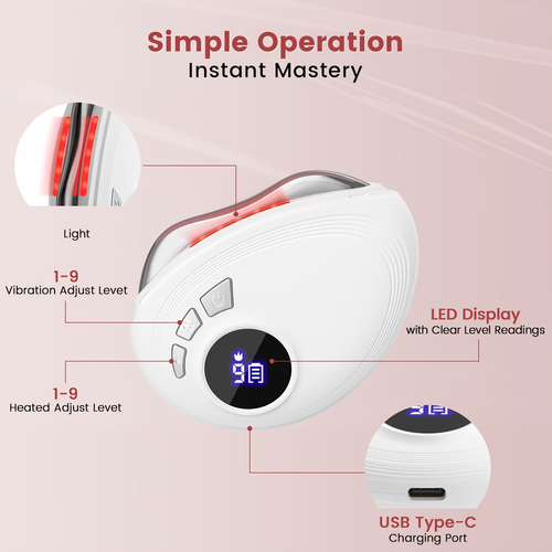 Electric Gua Sha Facial Sculptor with 9 Vibration Speed Levels and 9 Heating Speed Levels, a Perfect Gift for Women and Girls, a Christmas Gift.