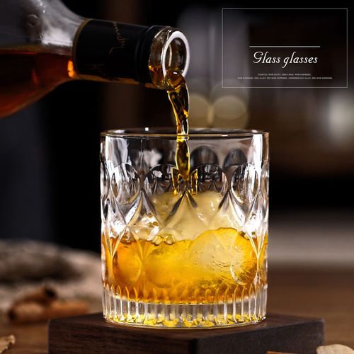 High-end embossed whiskey glass, bar KTV classic liquor glass