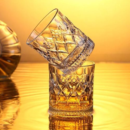 High-end embossed whiskey glass, bar KTV classic liquor glass