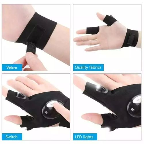 Elastic Hands Free LED Flashlight Gloves for Repair, Fishing, Camping, Hiking in Dark Places