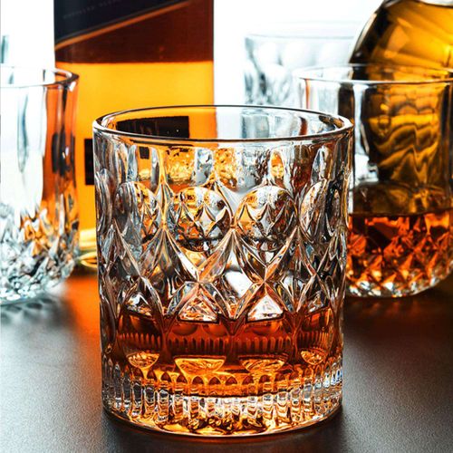 High-end embossed whiskey glass, bar KTV classic liquor glass