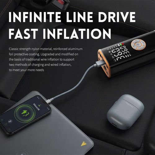 Portable wireless vehicle-mounted digital display air pump