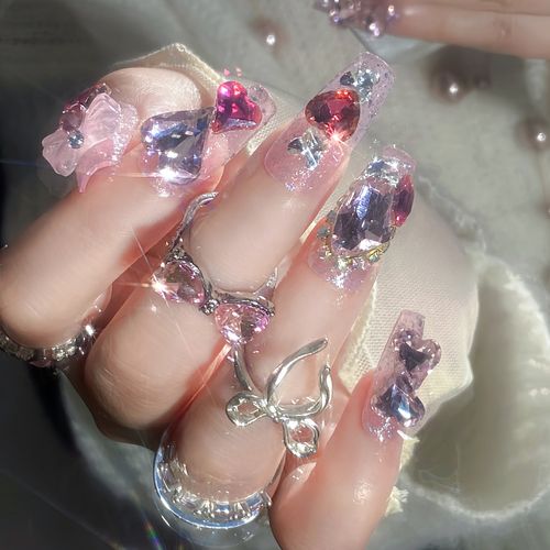 未完成New wearable nails   heavy industry flash diamond full diamond nail art finished products