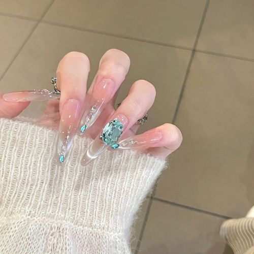 ong-length finished nail tips   Light luxury press-on nail tips, detachable