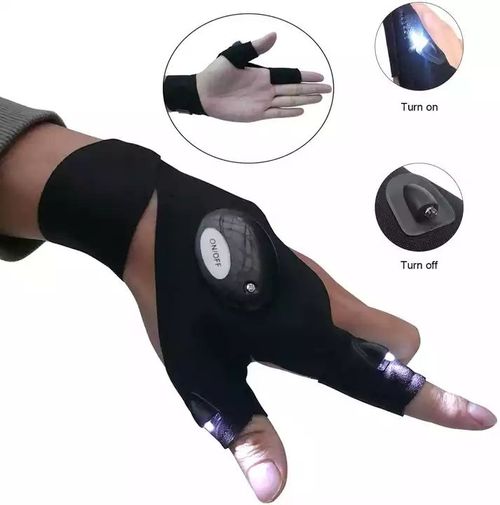 Elastic Hands Free LED Flashlight Gloves for Repair, Fishing, Camping, Hiking in Dark Places