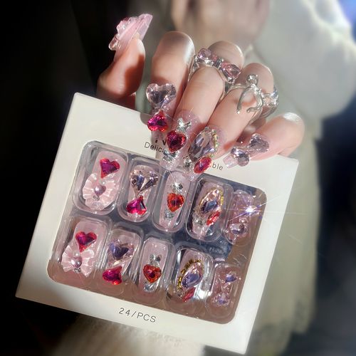 未完成New wearable nails   heavy industry flash diamond full diamond nail art finished products
