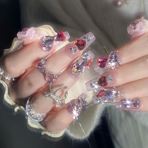 未完成New wearable nails   heavy industry flash diamond full diamond nail art finished products