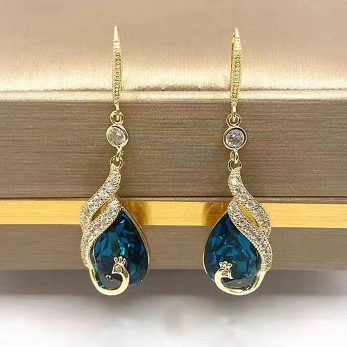 Fashion Jewelry Blue Glass Crystal Earrings