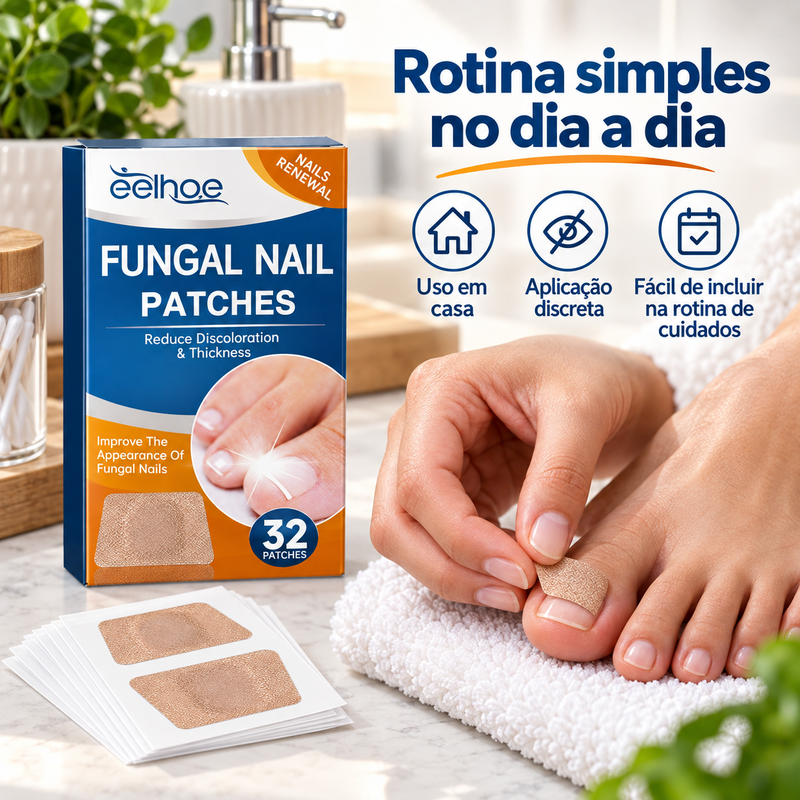 Adesivos para Cuidados das Unhas 32 Unidades, 2 Formatos, Fácil Aplicação
