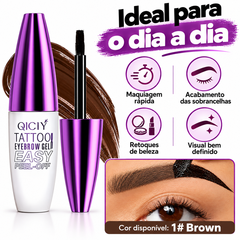 Gel para Sobrancelhas Peel-Off Marrom  Fácil Aplicação e Acabamento Natural