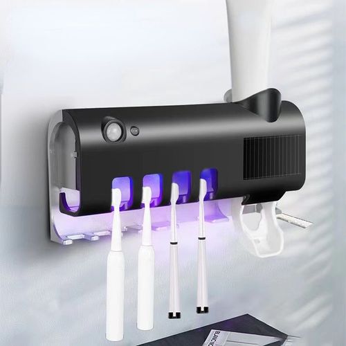 🔥🔥🔥Solar-powered toothbrush holder with UV light for charging, dispenser for distributing toothbrush holders, toothpaste dispenser with toothbrush holder
